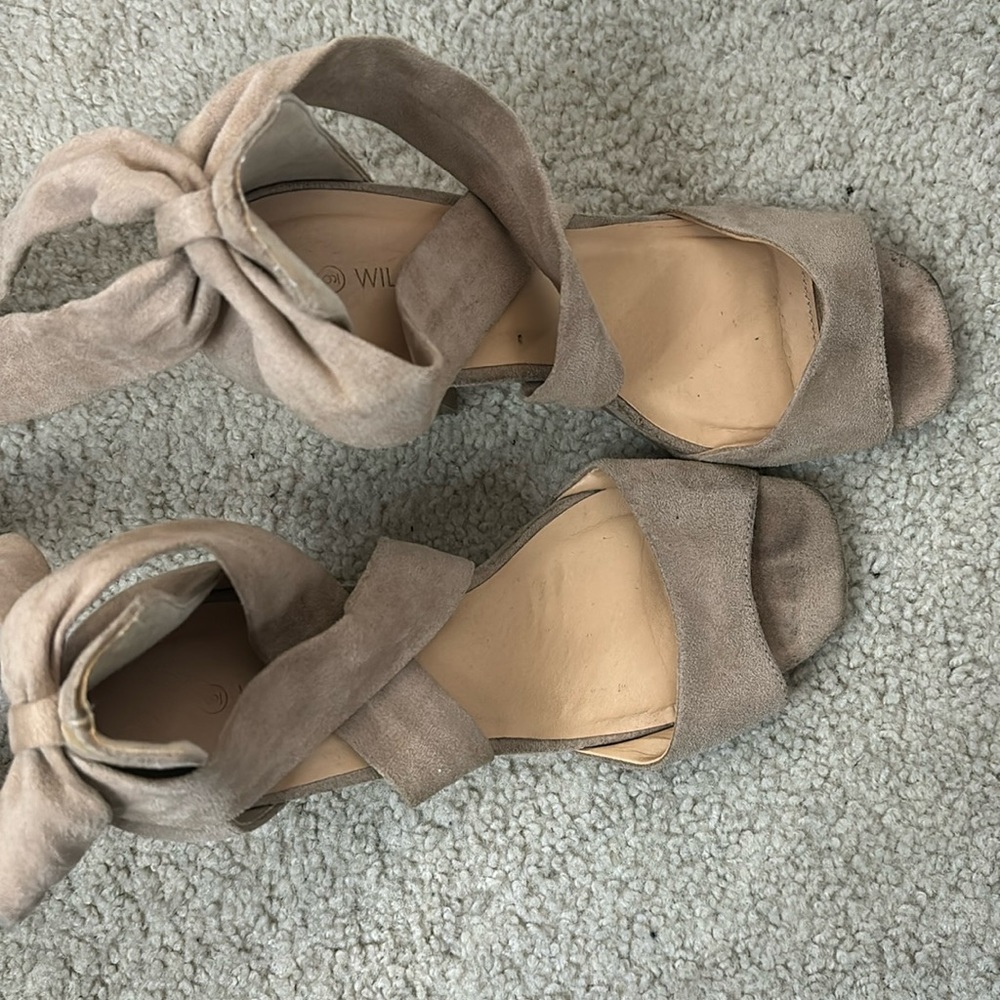 Lace Up Nude Heels